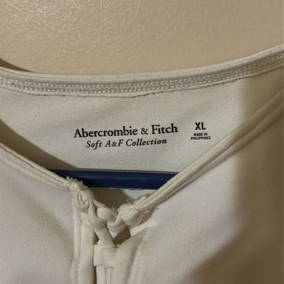 Abercrombie & Fitch Soft A&F Collection White Lace-Up Seamless Scuba Tank XL - Picture 3 of 6